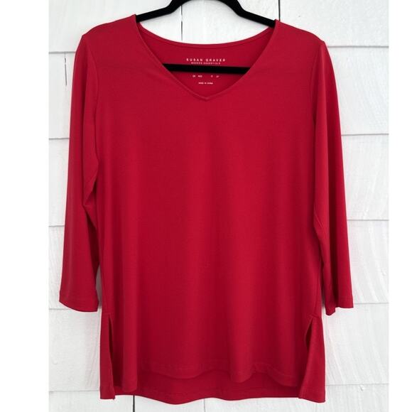 Susan Graver Med Petite Modern Essentials Liquid Knit Tunic Minimalist Capsule - Picture 1 of 10